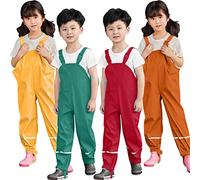 Over Trousers Waterproof Kids - Girls Rain Pants Waterproof Trousers Lightweight Breathable Rain Pants with Reflective Strips, Mud Proof Dirt Resistant Overtrousers for Outdoor Red