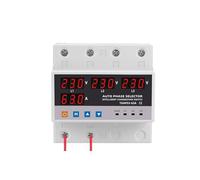 Over Under Voltage Protector ATS Automatic Transfer Switch Phase Selector Uninterrupted Power 63A 100A Over Current Limiter(63A)