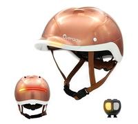 Overade LIFE helmet for bikes and scooters, with powerful front/rear lighting - Flashing function - One size fits all (Copper Shine)