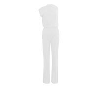 Overall Damen, Jumpsuit Damen Sommer Elegant Playsuit Solid Color Jumpsuit Straight Pants And Exquisite Design (White S)