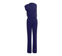 Overall Damen Sommer - Jumpsuit Große Größen Damen Playsuit Solid Color Jumpsuit Straight Pants And Exquisite Design (Dark Blue Xxxl)