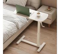 Overbed Bedside Table with Wheels, Mobile Over The Bed and Recliner Table, Standing Laptop Cart, Portable Over Bed Desk, for Hospital and Home use(White)