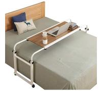Overbed Laptop Table, Adjustable Mobile Computer Desk with Wheels, Height & Length Adjustable Bedside Table for Bedroom and Hospital Use
