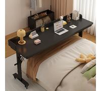 Overbed Table Adjustable Height, Mobile Rolling Desk with Baffles for Bedroom or Hospital Use, Convenient Laptop Table on Wheels, Bedside Workstation