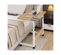 Overbed Table Adjustable Height Side Table Steel Frame Mobile Standing Desk with Wheels Laptop Desk Portable Overbed Bedside