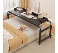 Overbed Table Mobile Desk, Adjustable Rolling Bedside Laptop Desk with Wheels, Stretchable Nursing Table for Easy Use, Extendable Design Suitable for Home and Office