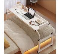 Overbed Table on Wheels - Portable Laptop Desk & Care Table for Work & Relaxat Height & Width Bedside Table White h Perfect for Home & Hospital Use