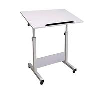 Overbed Table Overbed Bedside Table Rolling Laptop Desk Height Adjustable Portable Mobile Laptop Tray Sit Stand Desk with 4 Wheels for Home Use