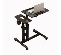 Overbed Table Portable Desk For Laptop With Wheels Adjustable Height Tilt Top And Mobile Rolling Stand Tilting Tray Bed Sofa Side