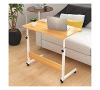 Overbed Table Wheels Bedside Desk C-Shaped Base Laptop Desk Home Office Folding Bracket Mobile Table Laptop Table Enjoy On The Comfortable Bed Lightweight And Flexible Wheels Side Table Comf
