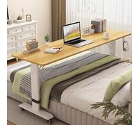 Overbed Table with Wheels , Adjustable Height Mobile Desk for Bed, Over The Bed Computer Table , Versatile Bedside Workstation