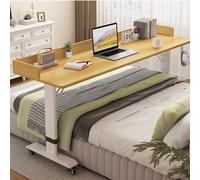 Overbed Table with Wheels , Adjustable Height Mobile Desk for Bed, Over The Bed Computer Table , Versatile Bedside Workstation