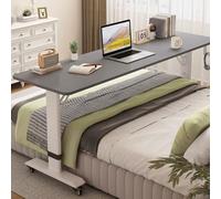 Overbed Table with Wheels , Adjustable Height Mobile Desk for Bed, Over The Bed Computer Table , Versatile Bedside Workstation