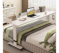 Overbed Table with Wheels , Adjustable Height Mobile Desk for Bed, Over The Bed Computer Table , Versatile Bedside Workstation