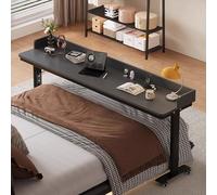 Overbed Table with Wheels, Adjustable Height Mobile Desk for Laptop, Hospital Rolling Table, Convenient Over Bed Workstation