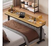 Overbed Table with Wheels, Adjustable Height Mobile Desk for Laptop, Hospital Rolling Table, Convenient Over Bed Workstation