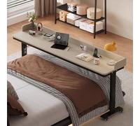 Overbed Table with Wheels, Adjustable Height Mobile Desk for Laptop, Hospital Rolling Table, Convenient Over Bed Workstation