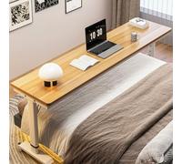 Overbed Table with Wheels, Adjustable Height Mobile Hospital Desk for Laptops, Portable Workstation Table for Bedroom
