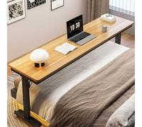 Overbed Table with Wheels, Adjustable Height Mobile Hospital Desk for Laptops, Portable Workstation Table for Bedroom