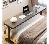 Overbed Table with Wheels, Adjustable Height Mobile Hospital Desk for Laptops, Portable Workstation Table for Bedroom