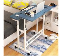 Overbed Table with Wheels - Adjustable Height Portable Laptop Stand for Reading and Working, Foldable for Home Office and Hospital Use
