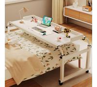 Overbed Table with Wheels - Adjustable Height Rolling Bed Desk for Convenience and Mobility
