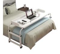 Overbed Table with Wheels, Adjustable Height Rolling Nursing Table for Eating, Computer Use, Medical Bed Desk for Home or Hospital, Crossbed Design