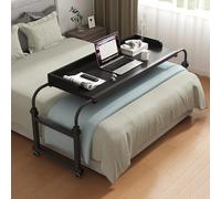 Overbed Table with Wheels, Bedside Table Adjustable Height and Length, Standing Over Bed Table, Rolling Medical Over Bed Desk for Full/Queen/King Beds (Color : White, Size : 140cm/55.1in)