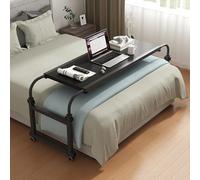 Overbed Table with Wheels, Bedside Table Adjustable Height and Length, Standing Over Bed Table, Rolling Medical Over Bed Desk for Full/Queen/King Beds (Color : White, Size : 140cm/55.1in)