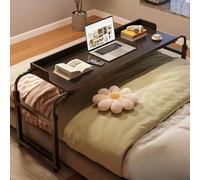 Overbed Table With Wheels, Computer Laptop Table Bed Table Overbed Table Rolling Laptop Desk Adjustable Height 65-95cm Bedside Desk For Working, Reading, Eating(Color:Black)