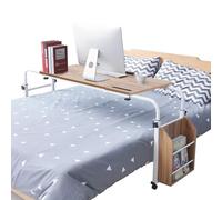 Overbed Table with Wheels, Height Adjustable Rolling Laptop Cart, Portable Desk for Bedside Use, Adjustable Height Computer Desk
