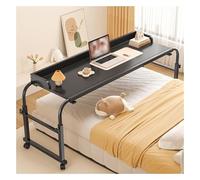 Overbed Table with Wheels, Height Adjustable Rolling Laptop Desk, Portable Computer Workstation for Home and Medical Use, Easy Mobility and Space-Saving Design