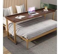 Overbed Table with Wheels, Mobile Bed Desk for Laptop, Rolling Bed Table for Home and Hospital Use, Adjustable Height, Easy to Move, Ideal for Working in Bed