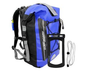 Overboard Original Waterproof Backpack + FREE Phone Case | 30 Liter Floating Pack and Small Phone Case Bundle | 100% Waterproof Dry Bag with 2-Way Roll Top Sealing System (Blue)