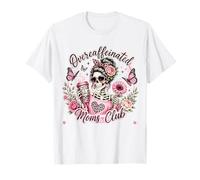 Overcaffeinated Moms Club Coffee Skeleton Mothers Day Chaos T-Shirt