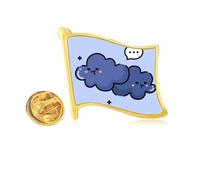 Overcast Black Clouds Angry Golden Metal Flag Lapel Pin Badge