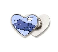 Overcast Black Clouds Angry Heart Metal Pin Brooch Clip Love