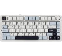 OVERCLOCK x Aula F75 Gasket 75% Mechanical Keyboard, Wireless/Bluetooth/USB-C with Five Layers of Pad, Knob, RGB, Battery, NKRO (LEOBOG Reaper Switch, Light Blue)