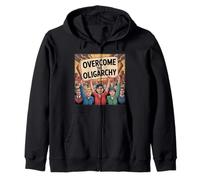 Overcome the Oligarchy - Propaganda Poster Style Zip Hoodie