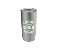 Overcome Though Courage Gallbladder Cancer Awareness Stainless Steel Insulated Tumbler