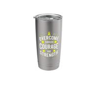 Overcome Though Courage Survivor Bladder Cancer Awareness Stainless Steel Insulated Tumbler