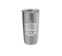 Overcome Though Courage Survivor Head and Neck Awareness Stainless Steel Insulated Tumbler