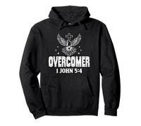 OVERCOMER 1 JOHN 5:4 Dove and Cross Motivational Quote Pullover Hoodie