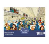 Overcrowded Airplane Wooden Jigsaw Puzzle Waterproof 1000 Piece Puzzles for Adults Gifts Impossible Educational Games