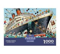 Overcrowded Cruise Ship Wooden Jigsaw Puzzle Waterproof 1000 Piece Puzzles for Adults Gifts Colourful Home Decoration