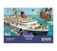Overcrowded Cruise Ship Wooden Jigsaw Puzzle Waterproof 1000 Piece Puzzles for Adults Impossible Educational Games