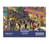 Overcrowded Hamburg Reeperbahn Wooden Jigsaw Puzzle Waterproof 1000 Piece Puzzles for Adults Gifts Fun Home Decoration