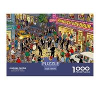 Overcrowded Hamburg Reeperbahn Wooden Jigsaw Puzzle Waterproof 1000 Piece Puzzles for Adults Impossible Home Decoration