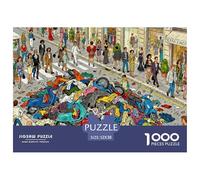 Overcrowded Milan Fashion Week Wooden Jigsaw Puzzle Waterproof 1000 Piece Puzzles for Adults Challenging And Brainteasing Educational Games