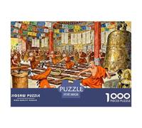 Overcrowded Monastery Wooden Jigsaw Puzzle Waterproof 1000 Piece Puzzles for Adults Gifts Challenging And Brainteasing Home Decoration